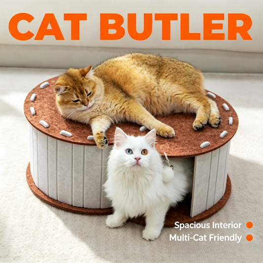 S‑Shaped Felt Cat Cave House with Scratching Surface