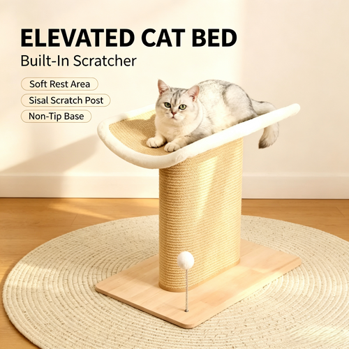 Multi‑Function Cat Scratching Post with U‑Shape Perch Platform