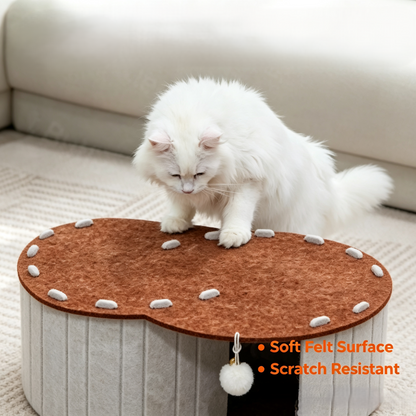 S‑Shaped Felt Cat Cave House with Scratching Surface
