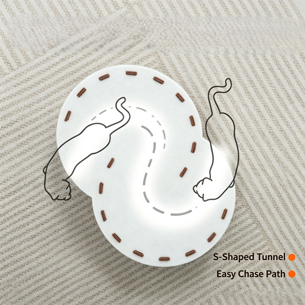 S‑Shaped Felt Cat Cave House with Scratching Surface