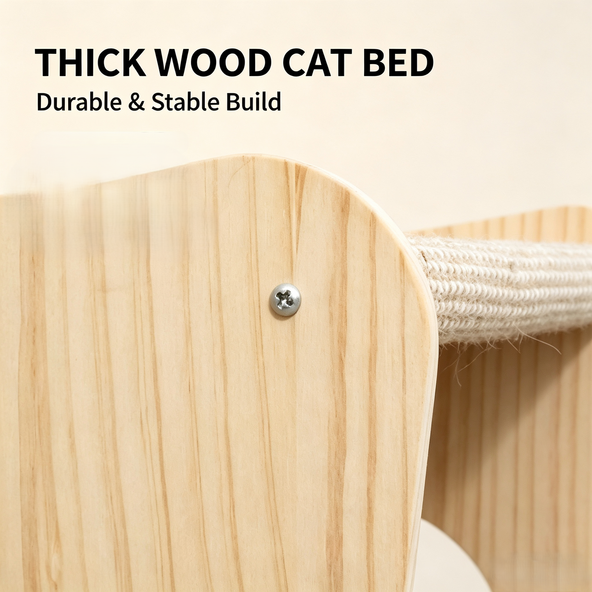 3‑Tier Solid Wood Cat Bunk Bed, Multi‑Level Kitten Rest House