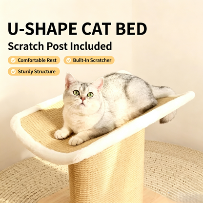 Multi‑Function Cat Scratching Post with U‑Shape Perch Platform